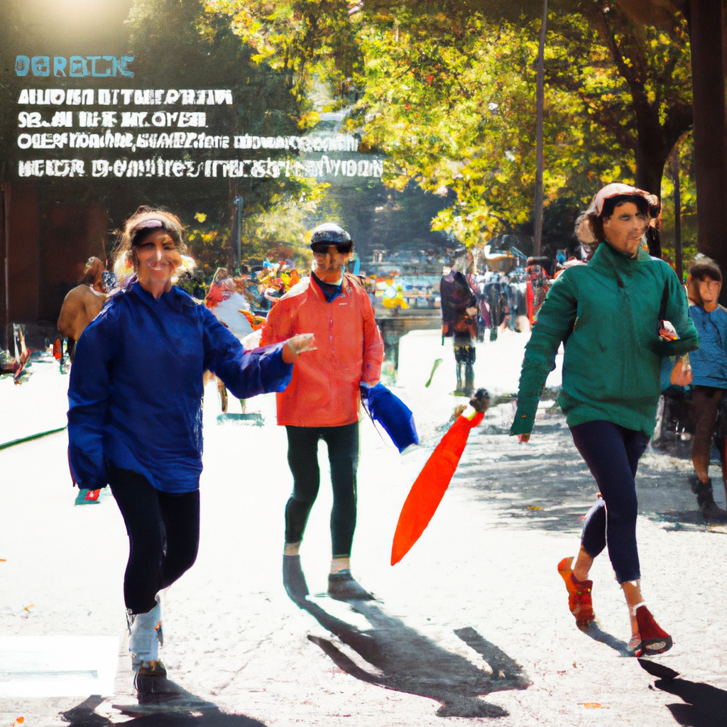 Collage: people running, painting, and exploring with ember-toned UI overlays